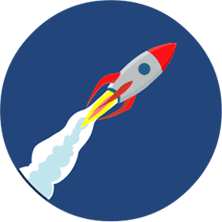 Rocket launching circle icon