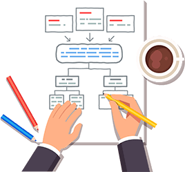 Man writing plan concept illustration